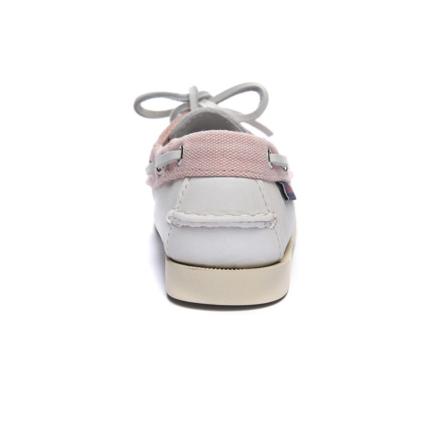 DOCKSIDES PORTLAND NUBUCK PANAMA Pink White-Chaussures bateau pour enfant en cuir Portland