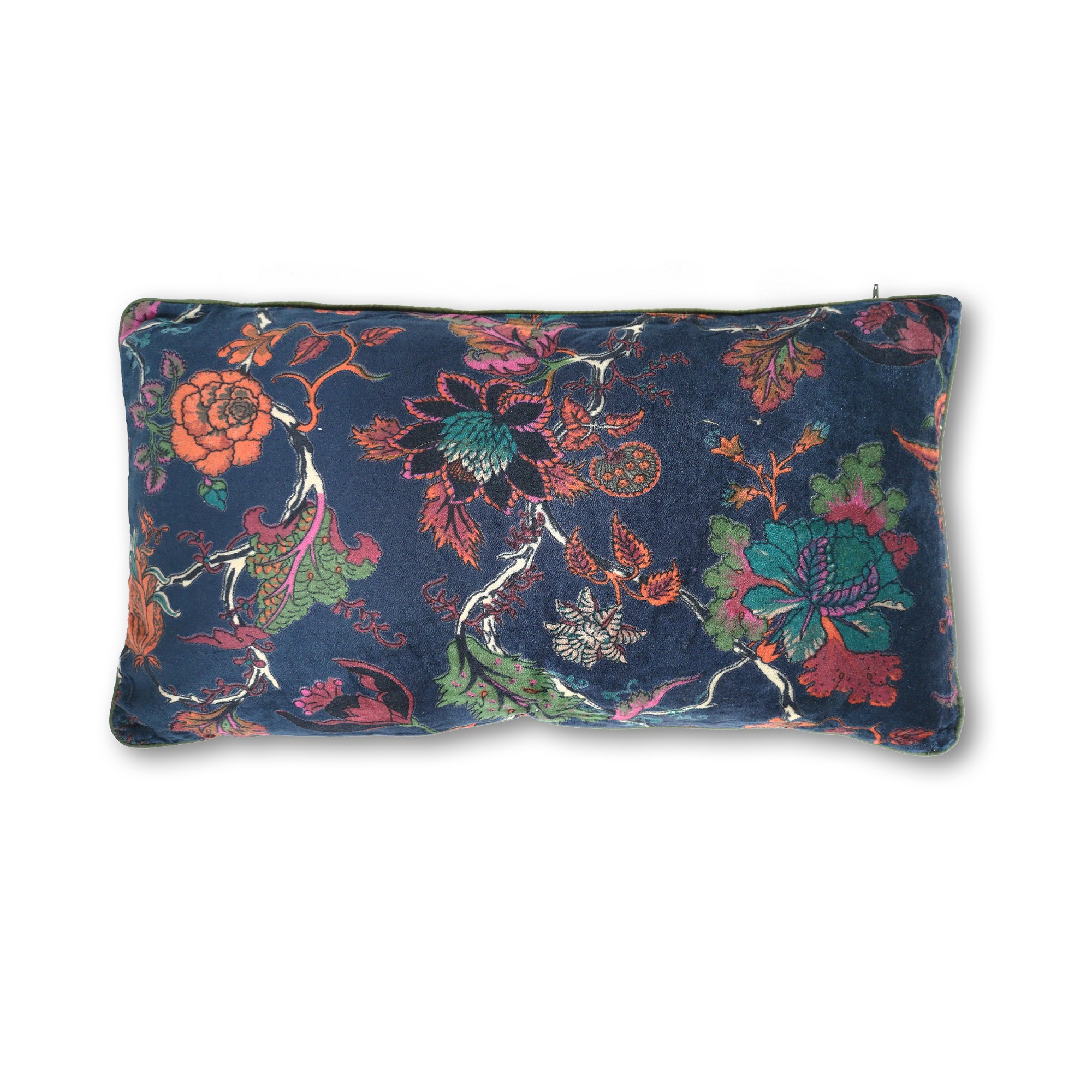 Samt-Kissen 'Morelle', blau, B 60 cm, H 35 cm von fischer's lagerhaus