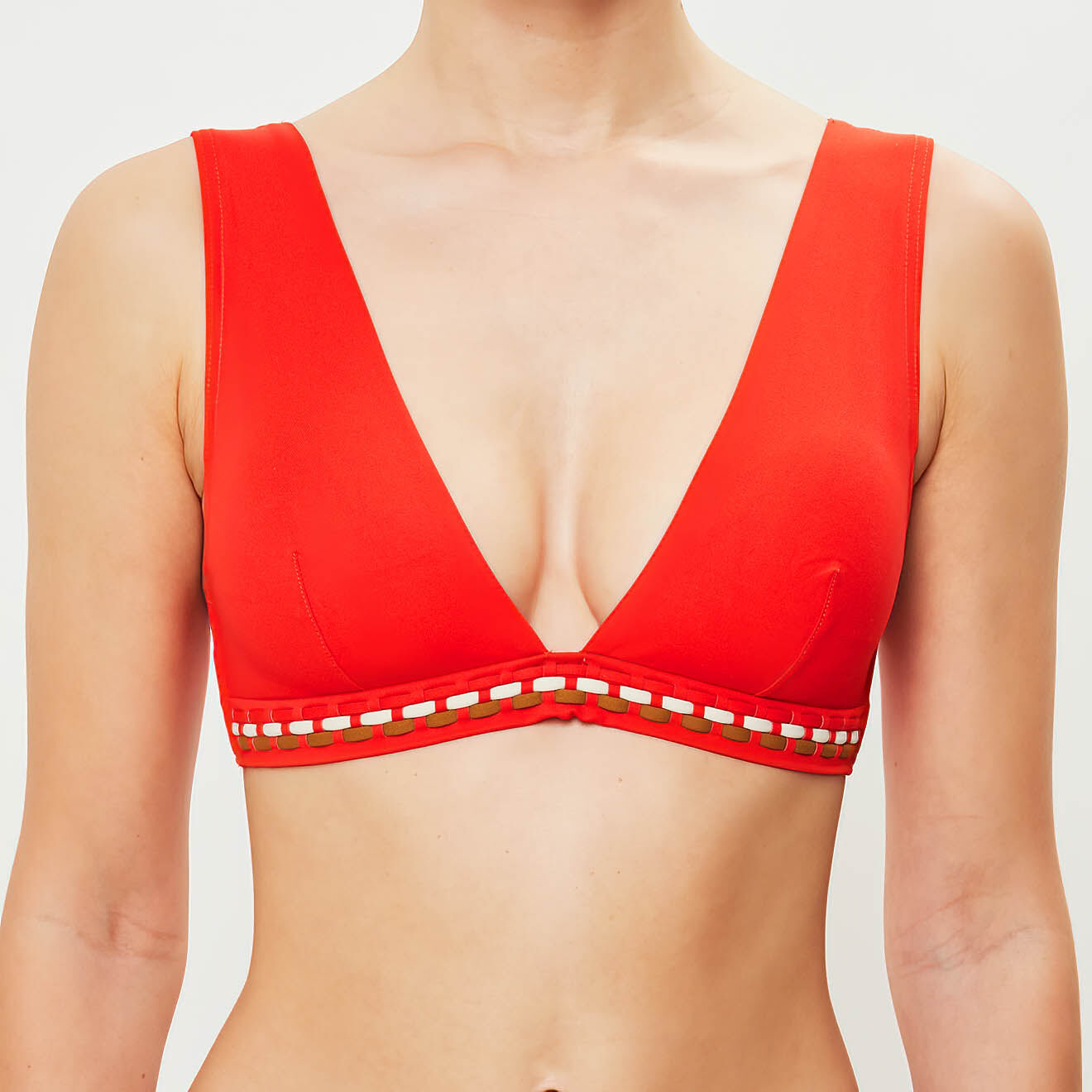 Iodus Haut de maillot de bain paddé Usoa orange sanguine