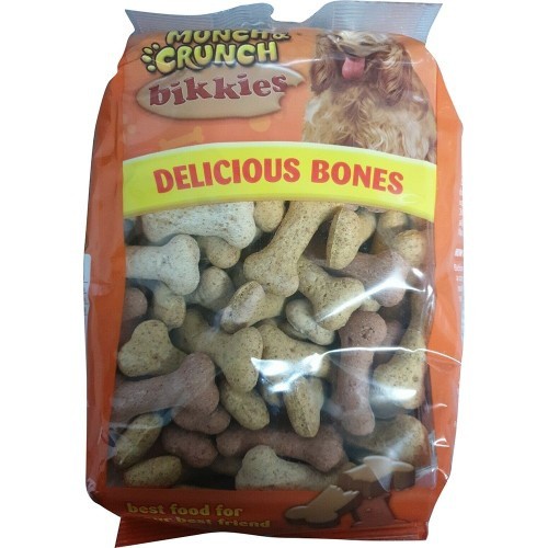 Biscoitos para cães em formato de osso Bikkies, sabor natural.