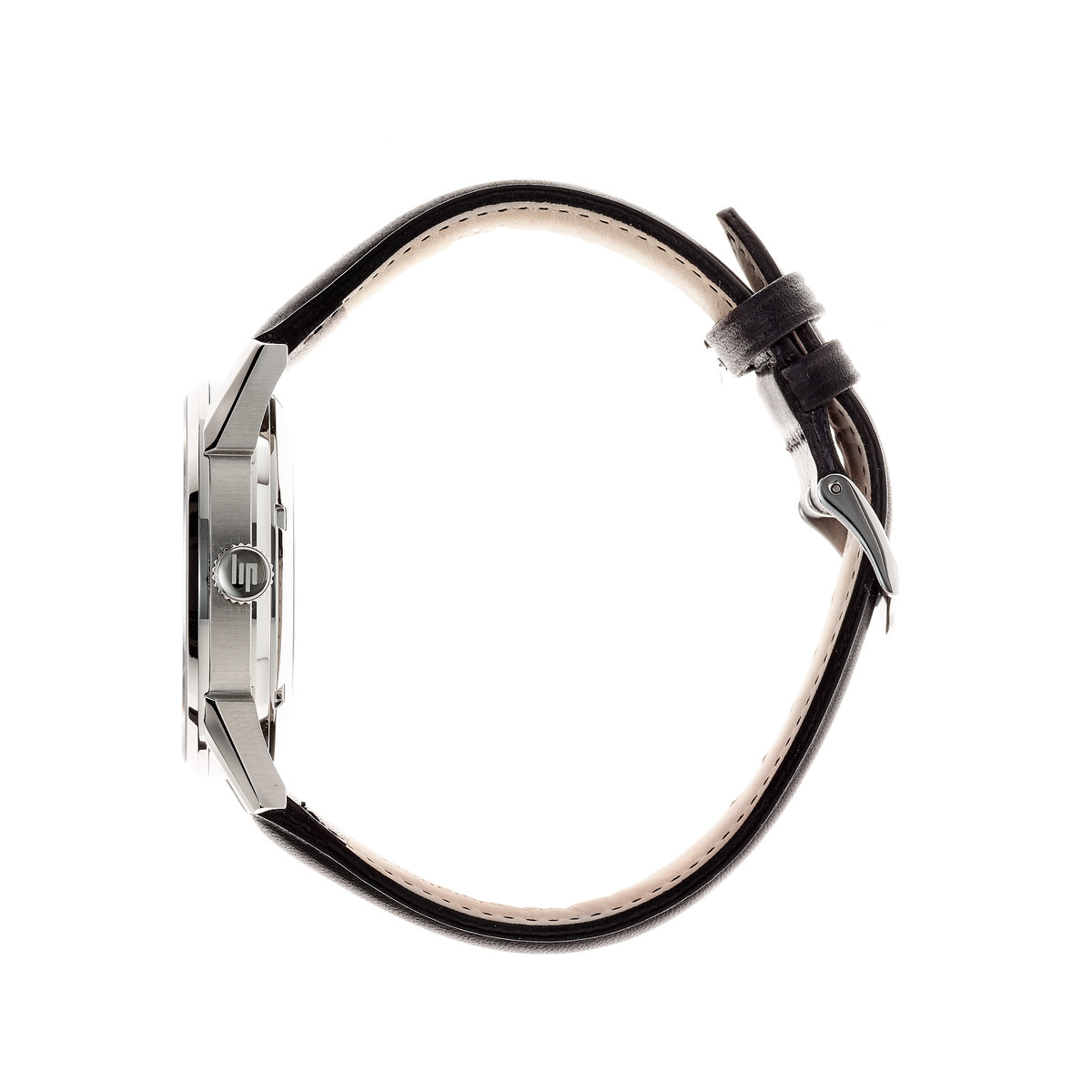 Montre Lip mixte automatique acier cuir noir