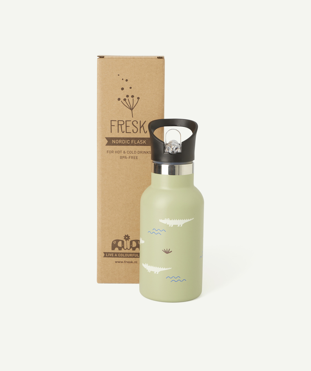 FRESKGOURDE 350ML VERTE IMPRIMÉE CROCODILES ENFANT
