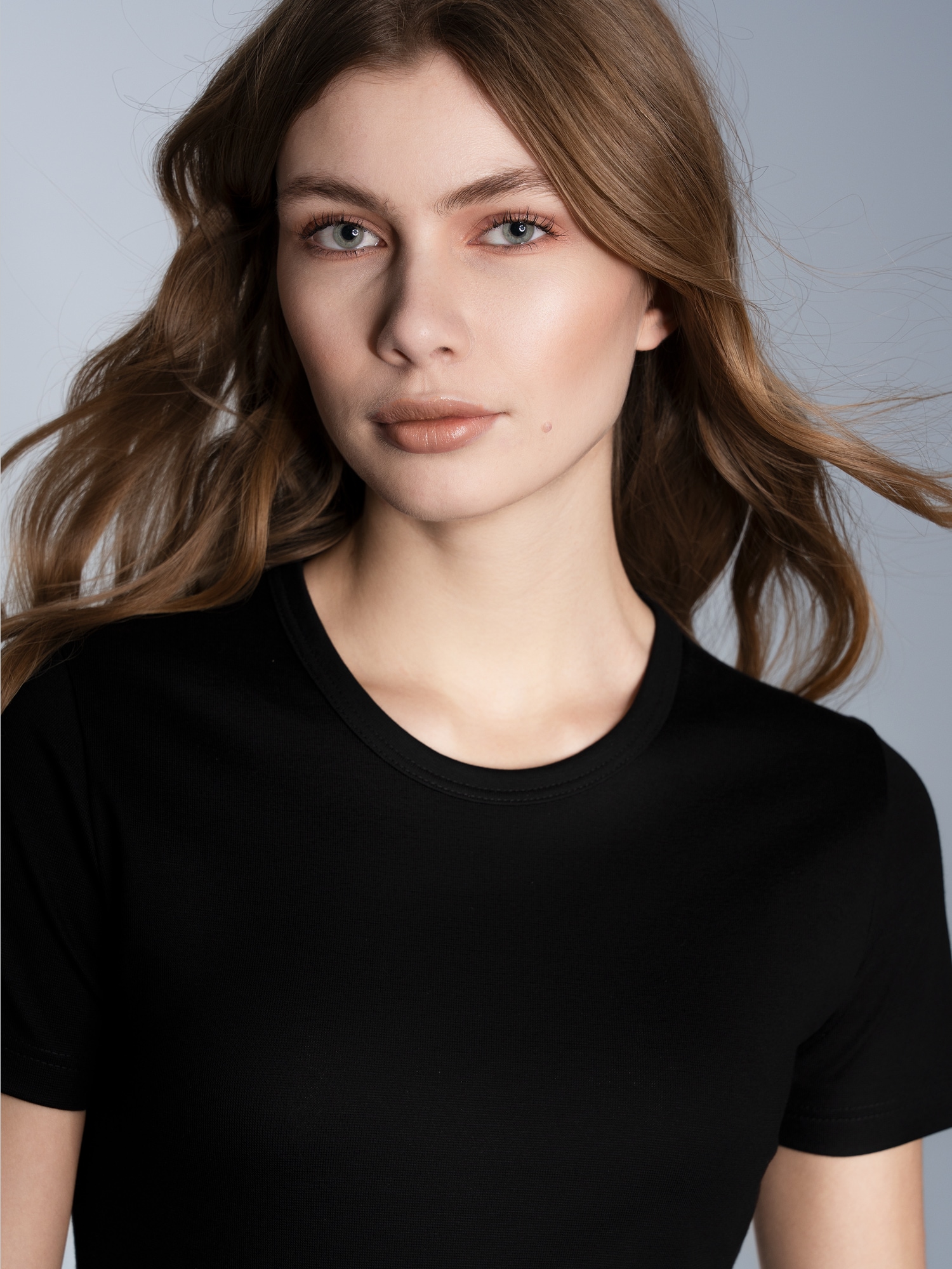 T-Shirt aus Baumwolle/Elastan Schwarz