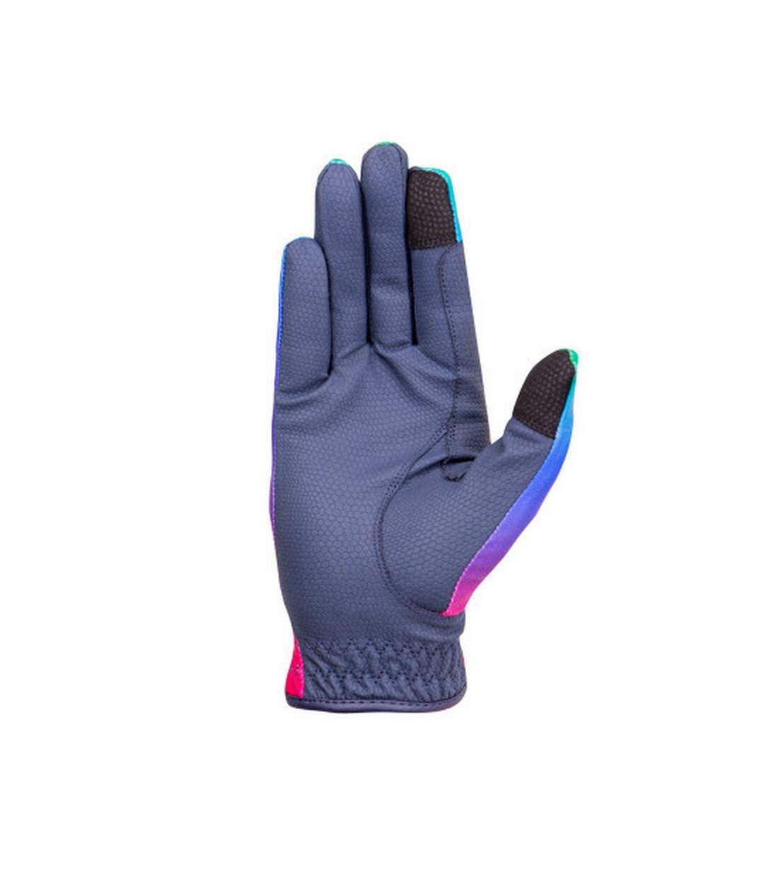 Hy - Gants d'équitation - Adulte (Bleu marine / Rose vif) - UTBZ4809