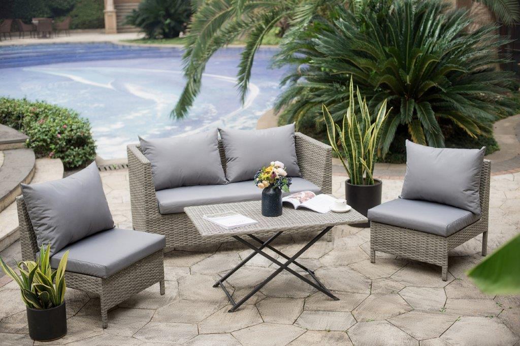 4-teiliges Gartenmöbel Set Los Angeles