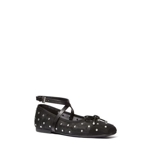 Michael Kors Collette Embellished Mesh Ballerinasko, Black, 40
