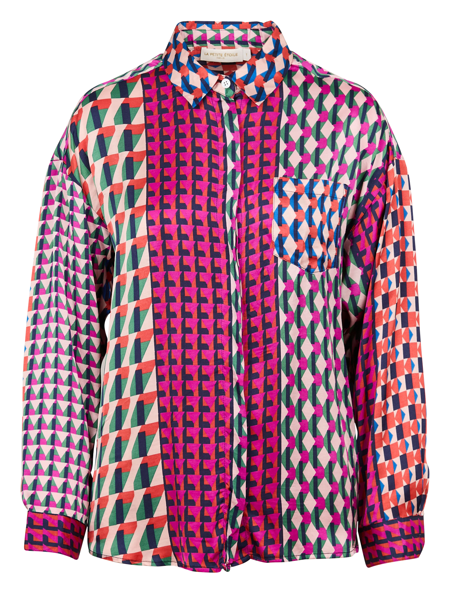 CHANICE - Chemise satinée ample à motif | Multicolore