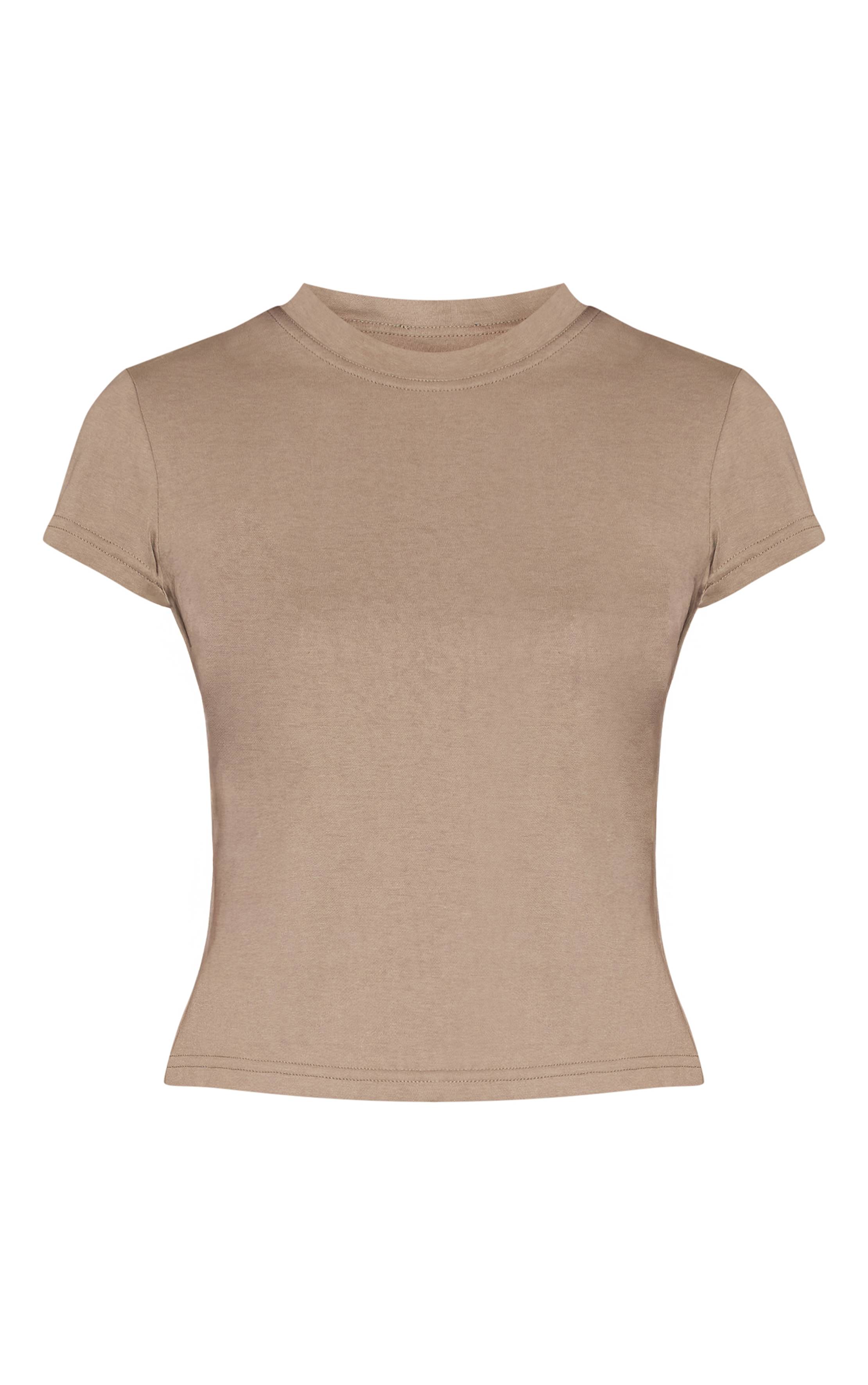Vert Sauge T-shirt Décontracté À Manches Courtes En Tissu Texturé Doux