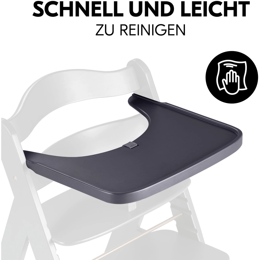 hauck Alpha+ Wooden Tray Dark Grey