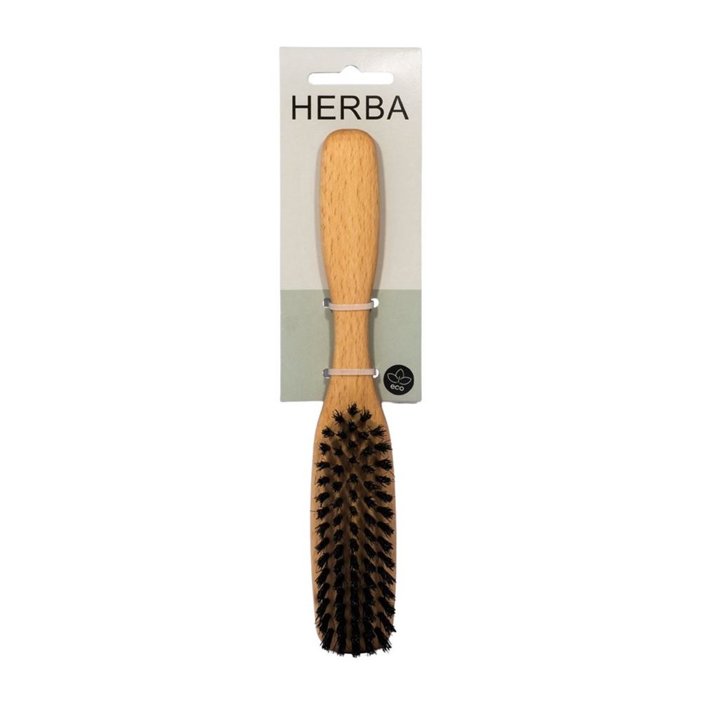 HERBA Haarbürste Wildschweinborsten<br>1 Stück, oval Buchenholz
