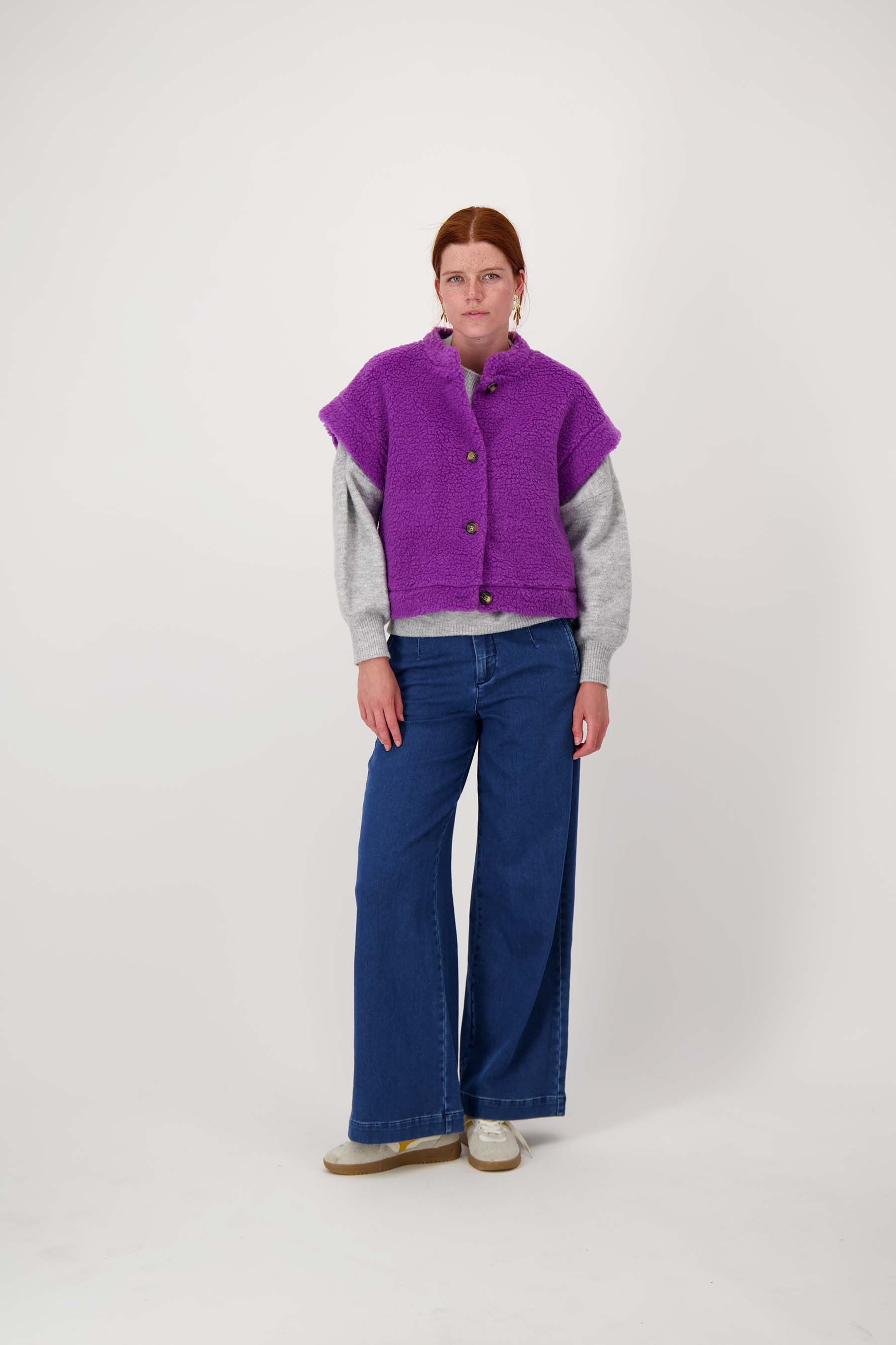 teddy gilet kort