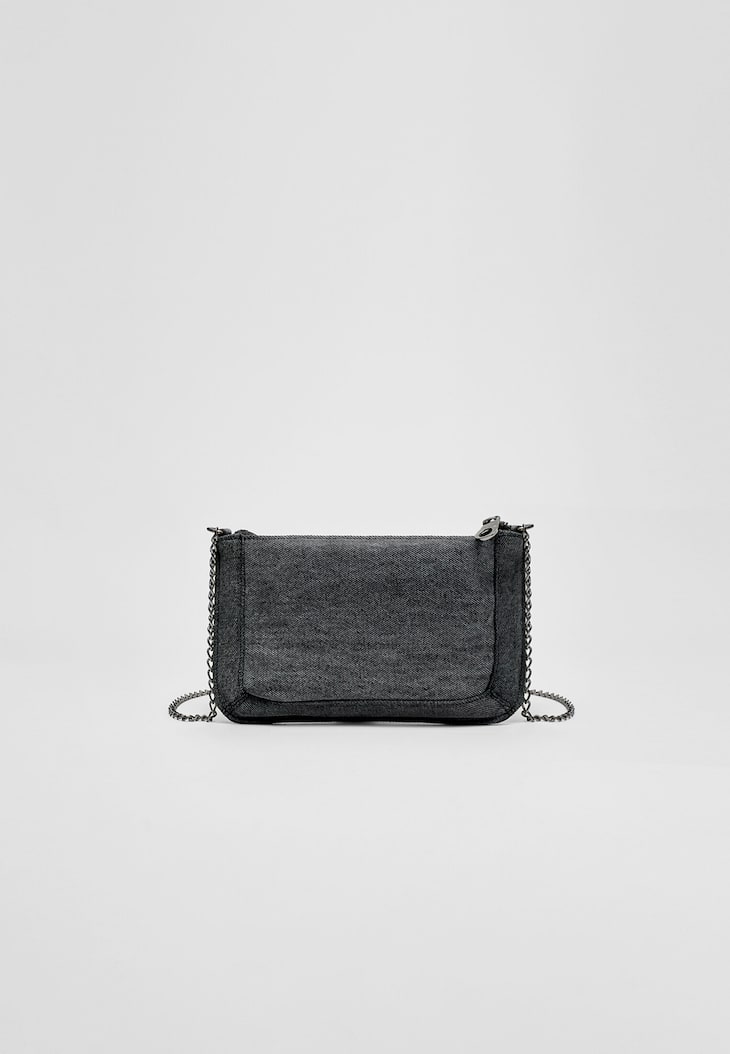 Bolsa mini de jeans desbotado
