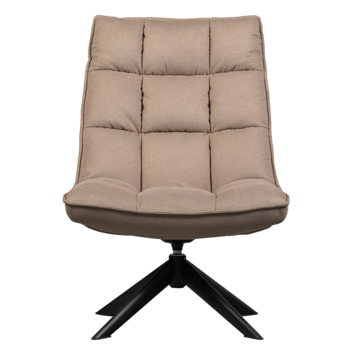 WOOOD fauteuil Jouke zand gestoffeerd polyester draaibaar