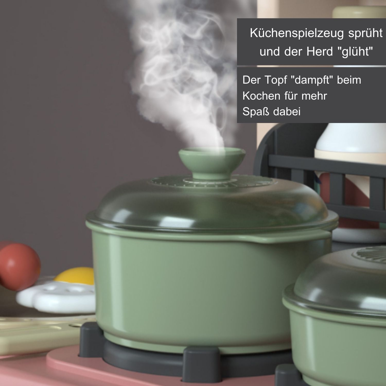 Coemo Kinderküche Jasmin Spielküche mit viel Zubehör Farbe Grau