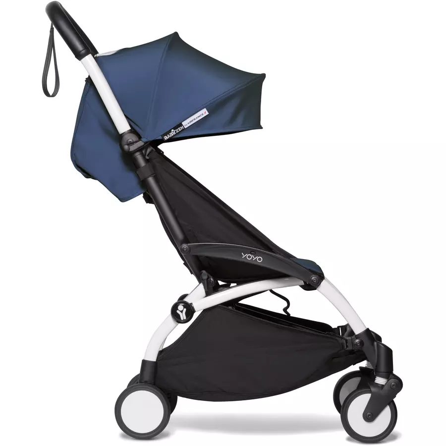 BABYZEN Kinderwagen YOYO2 6+ White mit Textilset Air France Blue und Backpack YOYO Black