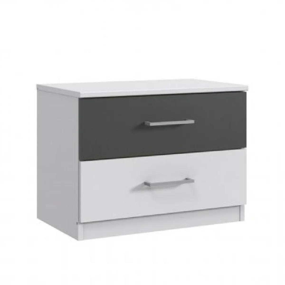 Inside 75 Table de Chevet Angie - Blanc et Graphite