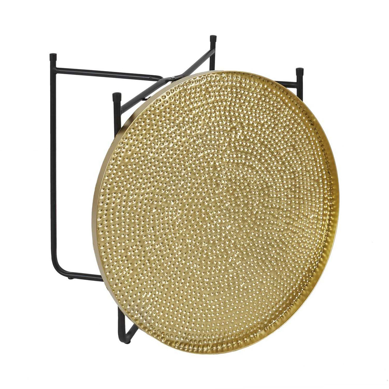 Home Deco Factory Table d'appoint Martele dorée/noir - 50x45x50 cm