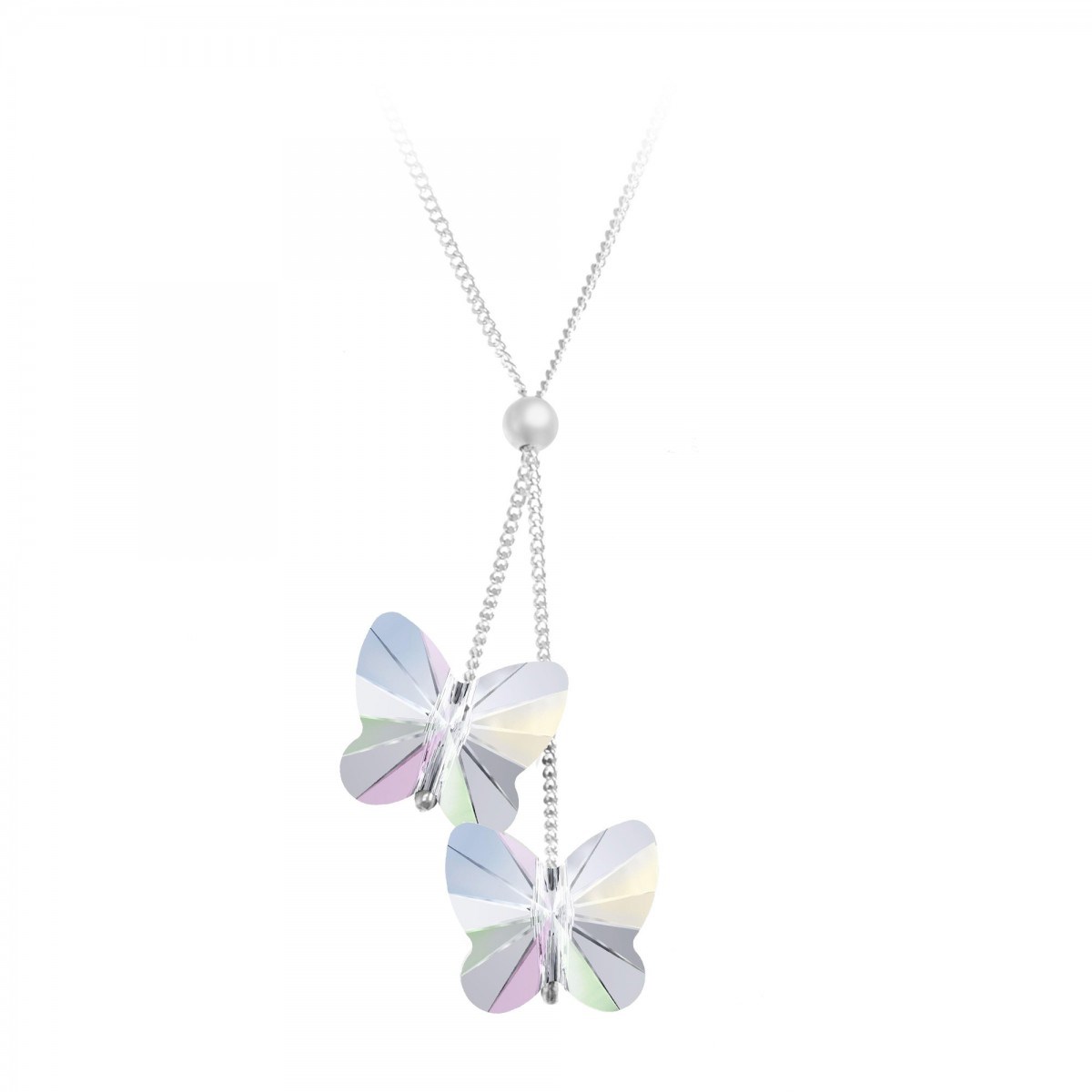 Collier mode papillons SC Crystal orné de Cristaux scintillants