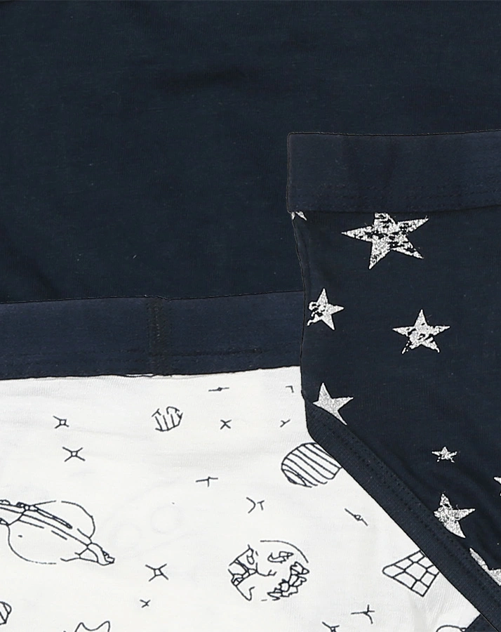 Slip SPACE & STARS 3er-Pack in weiß/marine