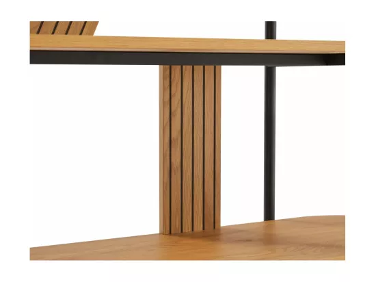 Etagère BRODIE avec finition chêne et pieds métal noirs - 120x35cm - Bois