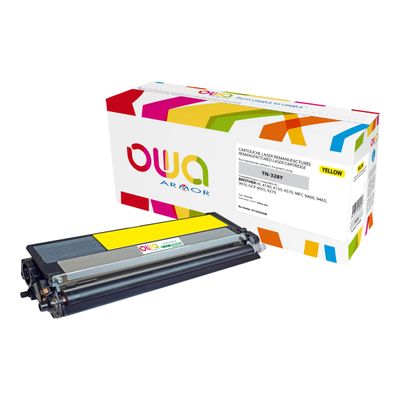 Cartouche laser compatible Brother TN328 - jaune - Owa K15453OW