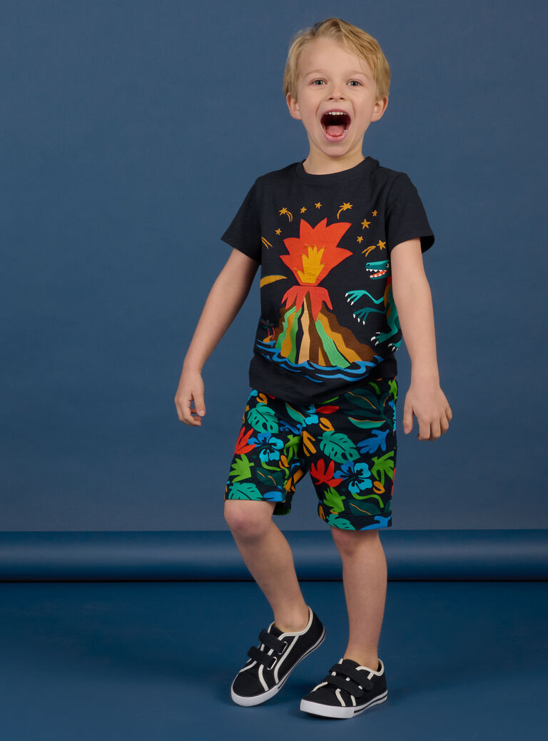 T-shirt à motif fantaisie manches courtes bleu nuit enfant garçon
