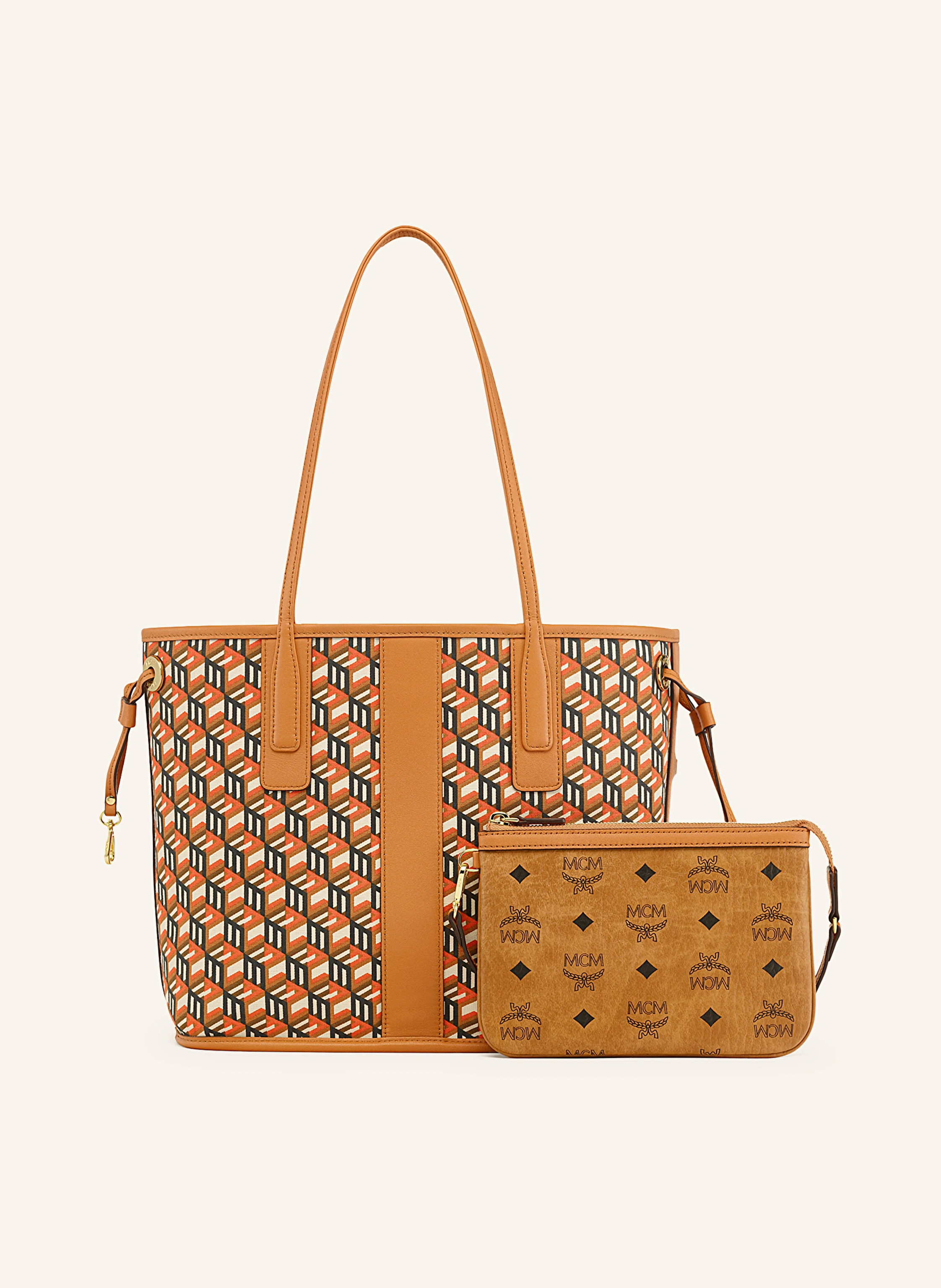 MCM Shopper LIZ SMALL zum Wenden mit Pouch