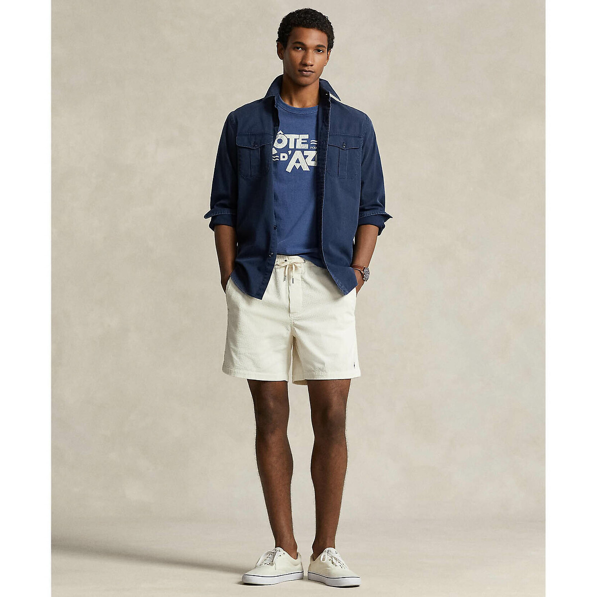 POLO RALPH LAUREN<br>Shorts de veludo com cordão