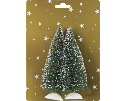 Kerstversiering, dennenbomen, 14,5 cm, 2 stuks