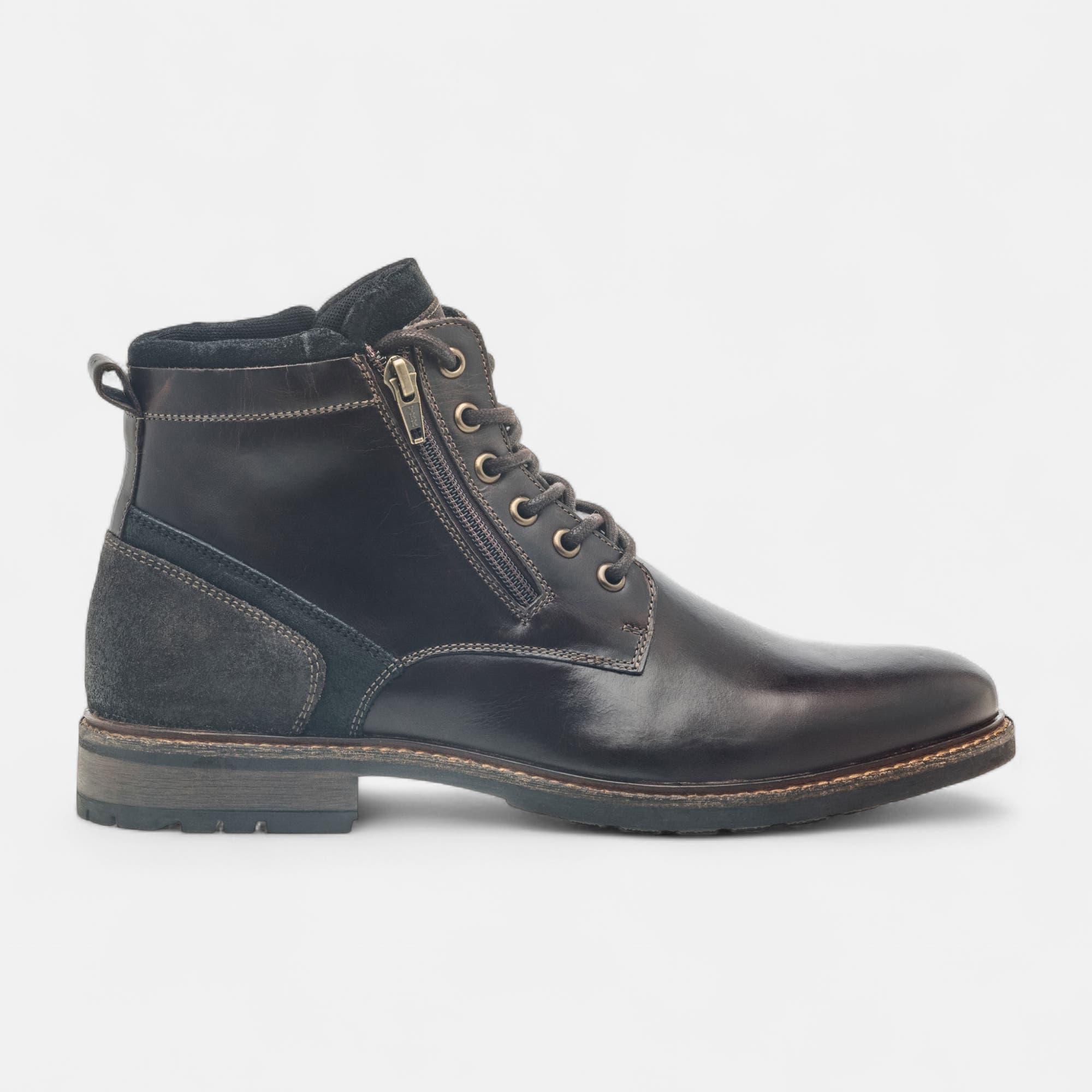 Boots Homme en cuir marron