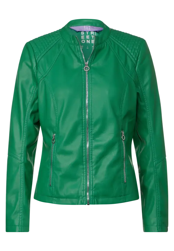 Kurze Bikerjacke - arty green