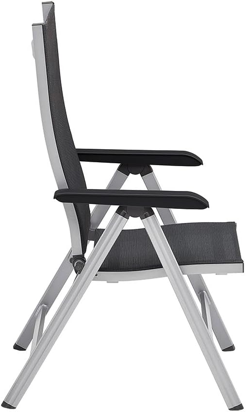 Kettler Basic Plus Premium Multipositionssessel, Silber/lakritz, Alu/Outdoorgewebe, 0102401-0000