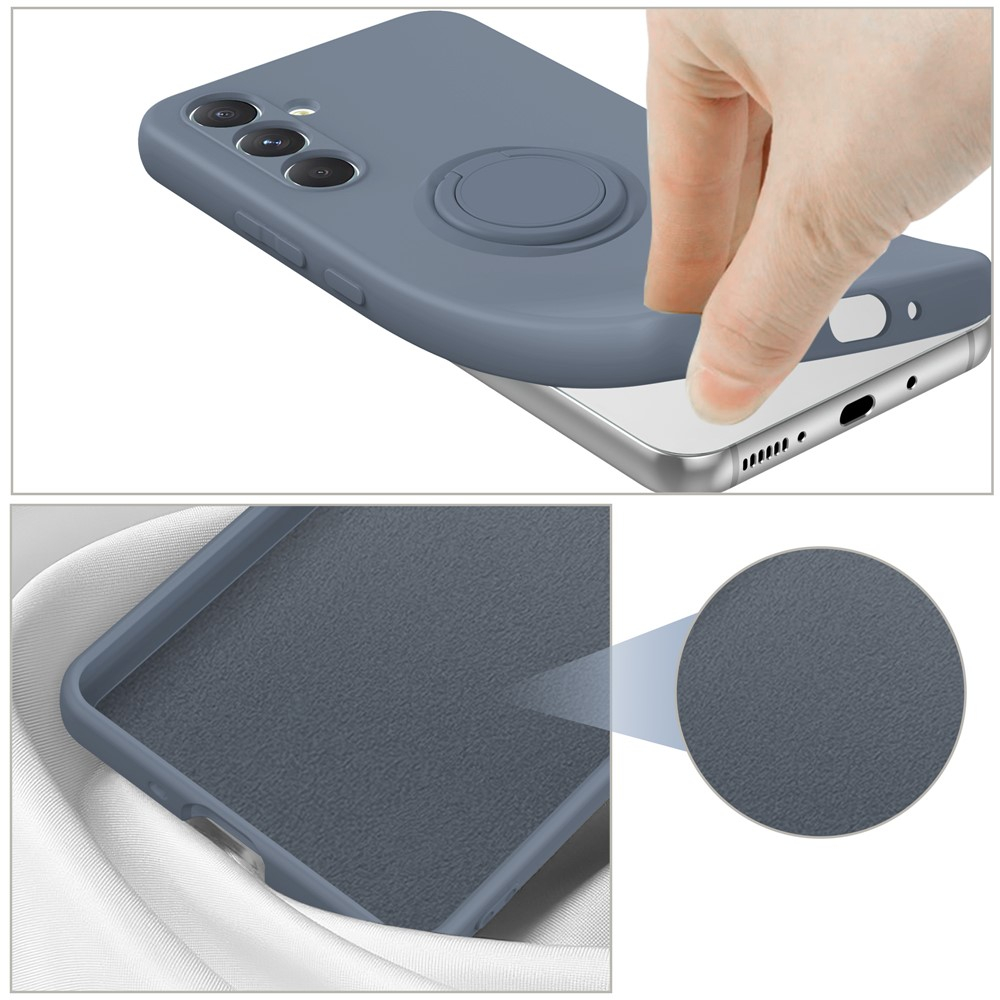 Samsung Galaxy A17 Silikon Case Hülle mit Kameraschutz   Kickstand Haltering - Grün