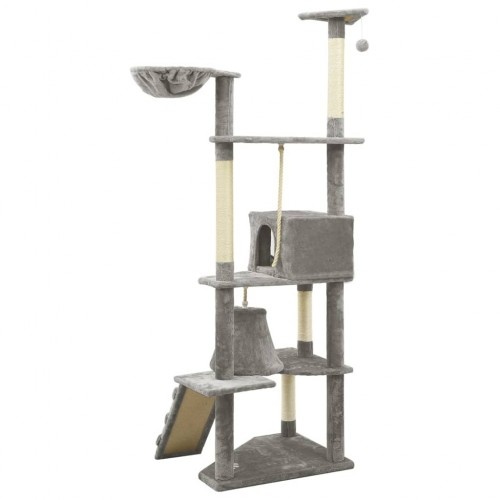Arranhador para gatos cinza e branco