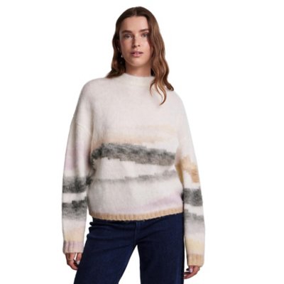 Pull femme Pcjeria High Neck Jacquard Knit PIECES