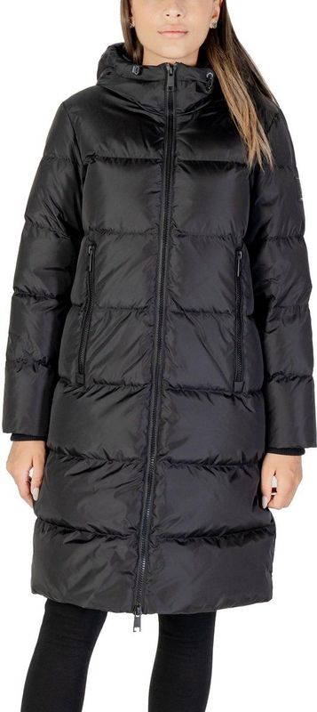 Armani Exchange Dames Padded Side Logo Patch Verstelbare Collar Jacket, Zwart, M, zwart, M