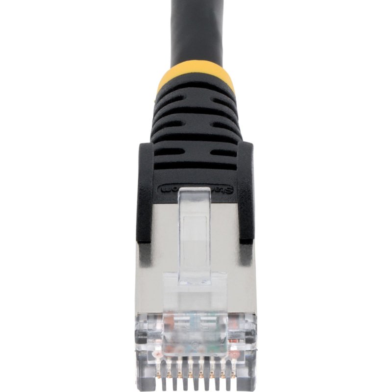 StarTech.com Câble Ethernet CAT6a 7,5m - Low Smoke Zero Halogen (LSZH) - 10 Gigabit 500MHz 100W PoE RJ45 S/FTP Cordon de Raccordement Réseau Snagless Noir avec Décharge de Tension