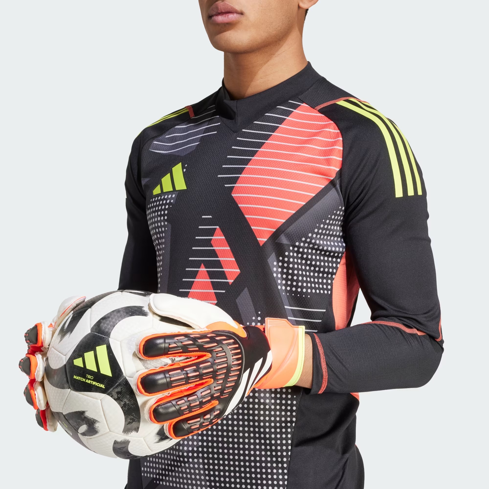 Predator Match Fingersave Keeperhansker Black/Solar Red/Solar Yellow