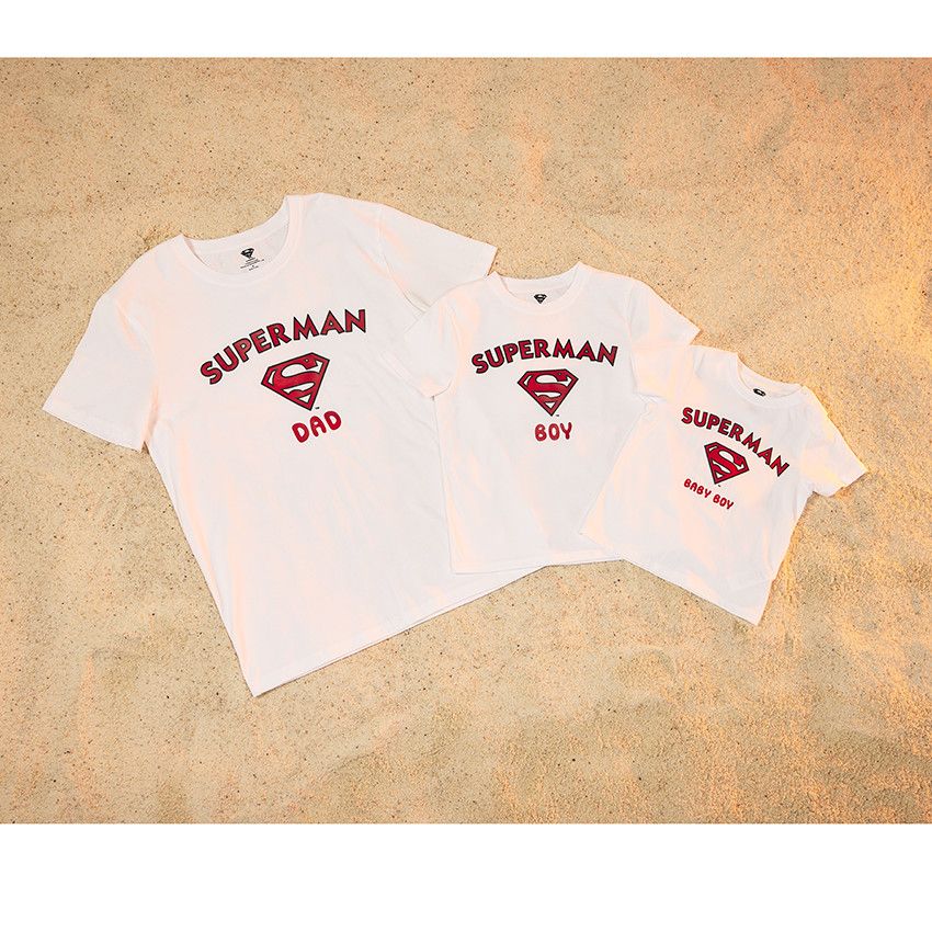 T-shirt manches courtes patch Superman Warner pour garçon - Blanc