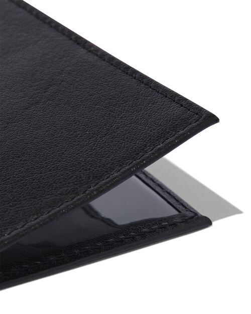 porte-carte en cuir noir avec blocage RFID