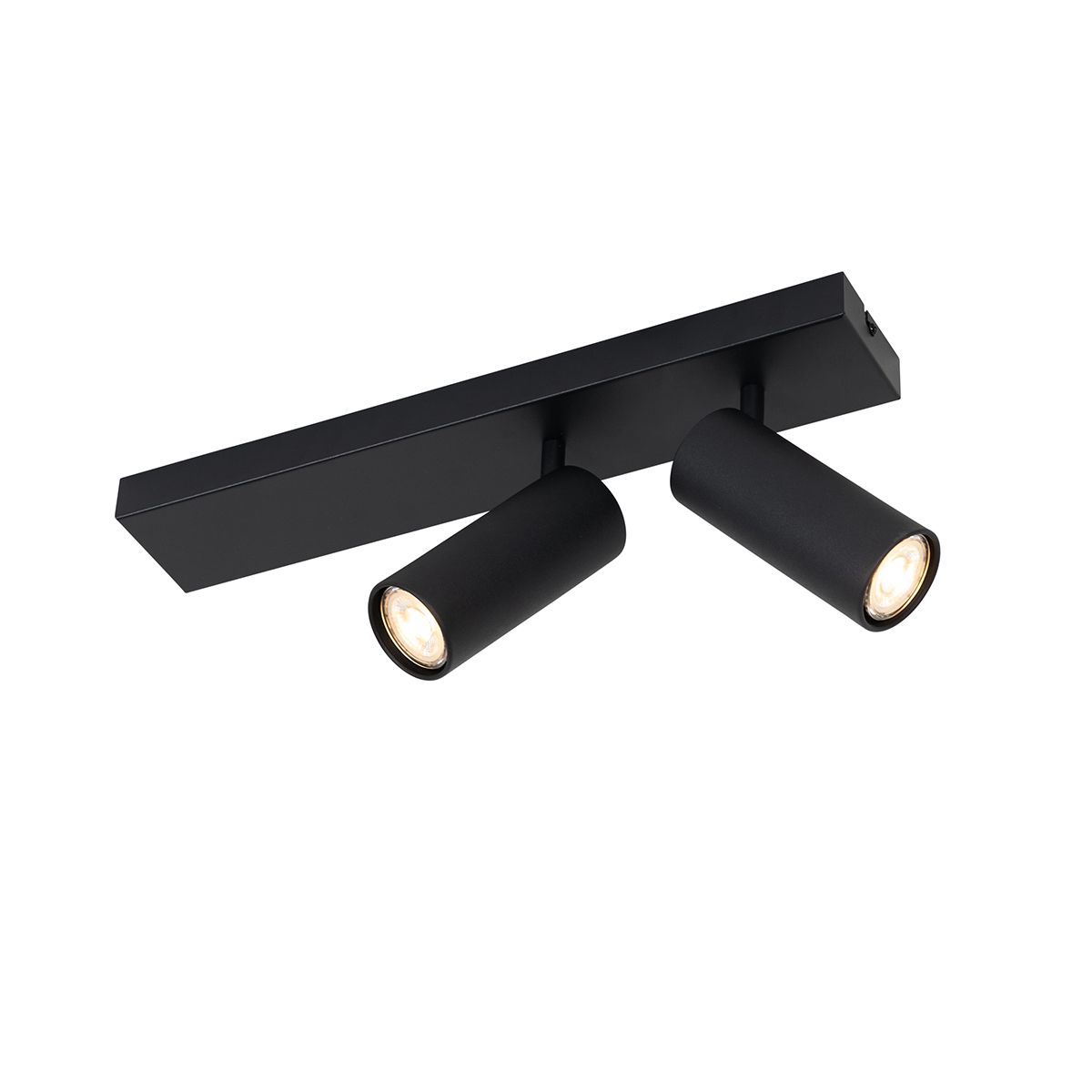 Smart plafondspot zwart 2-lichts verstelbaar incl. 2 Wifi GU10 50mm - Renna