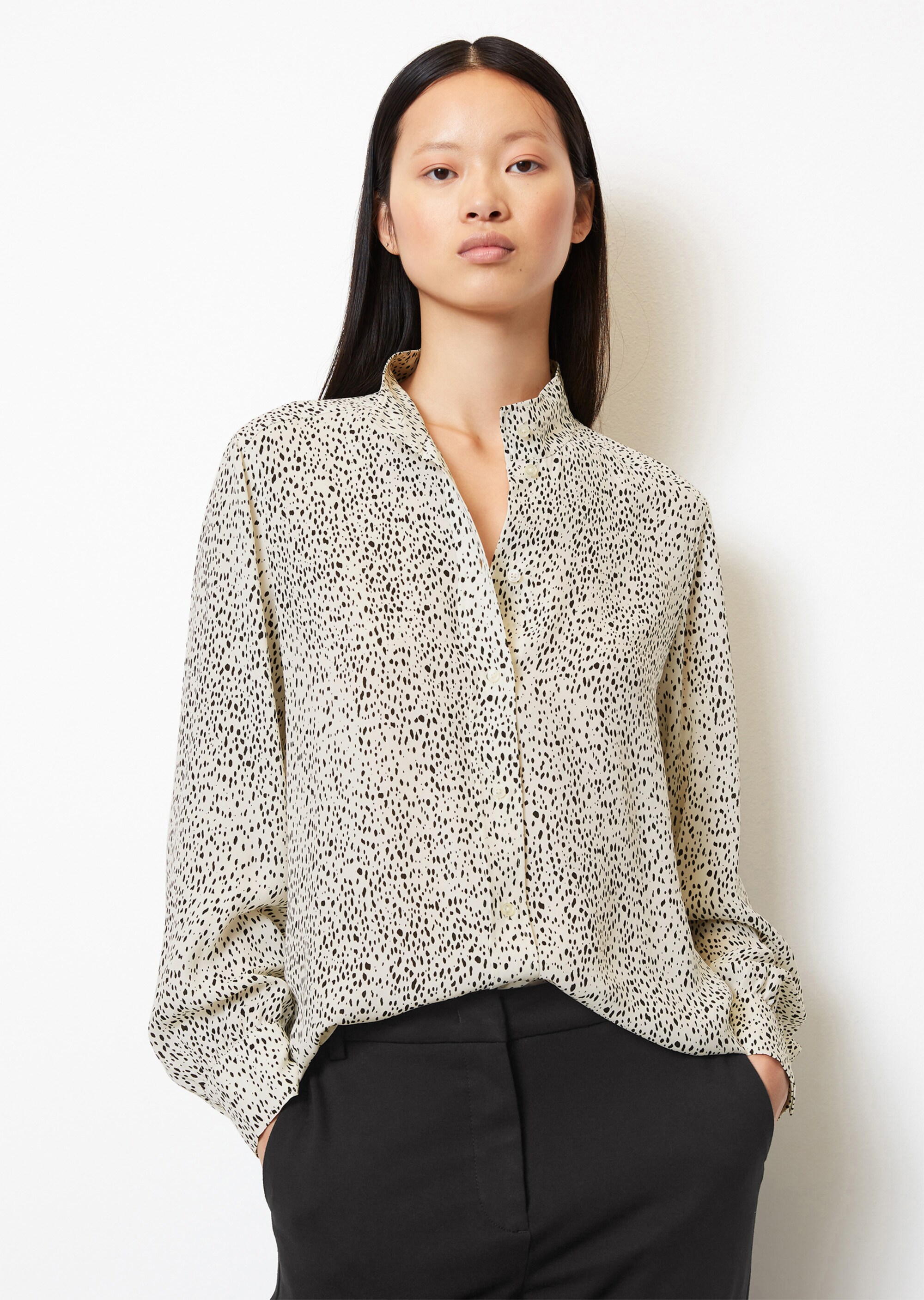 Allover-Print-Bluseaus Cupro-Viskose-Mix