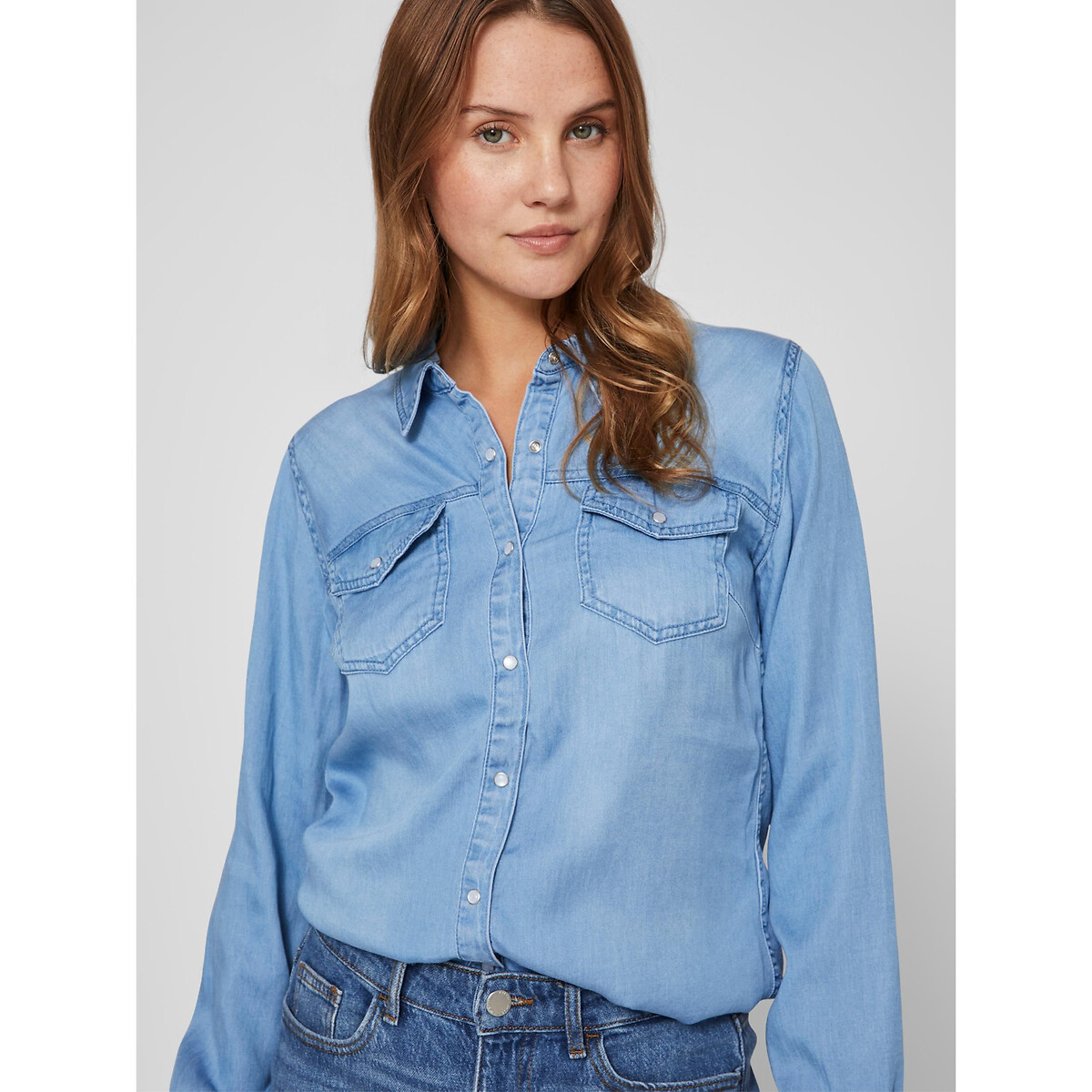 VILA<br>Camisa de manga comprida ajustada