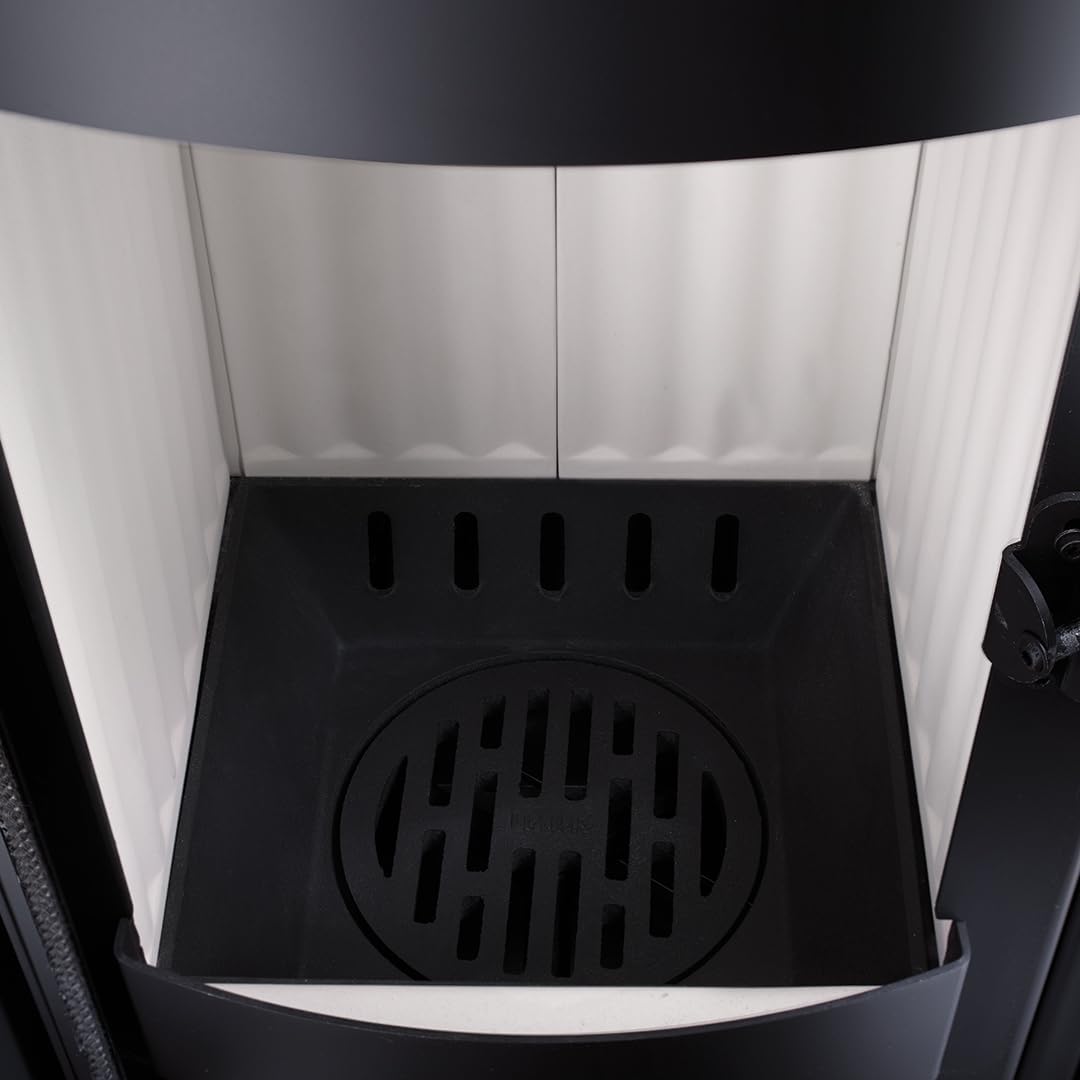 Kaminofen Hark 130 ECOplus 6 kW - Ofenkacheln: quarz-weiß - Korpus: graphit