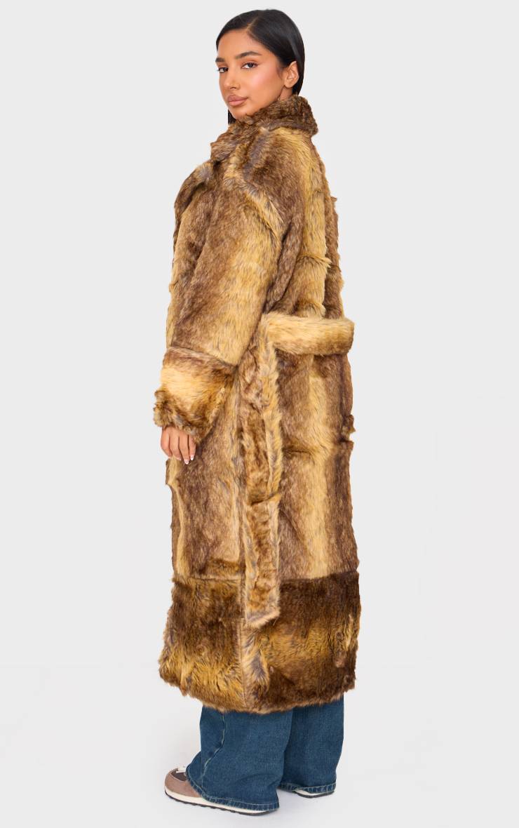 Manteau Long Ceinturé En Synthétique Petite