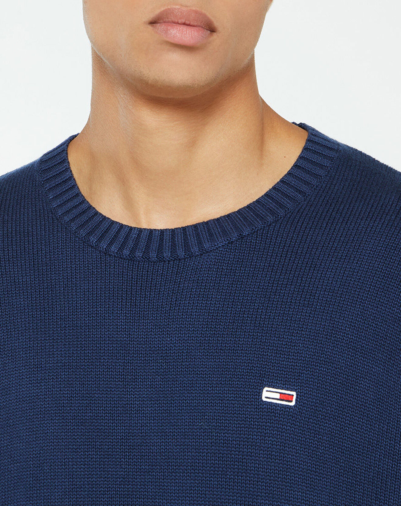 Tommy Jeans Pull Essential Mini Flag bleu marine