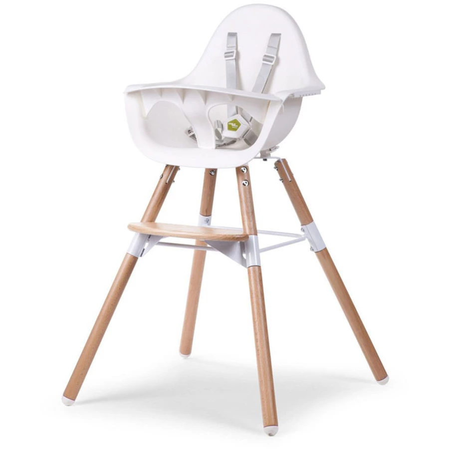CHILDHOME Hochstuhl Evolu 2 natur  weiß 2 in 1 + Ring