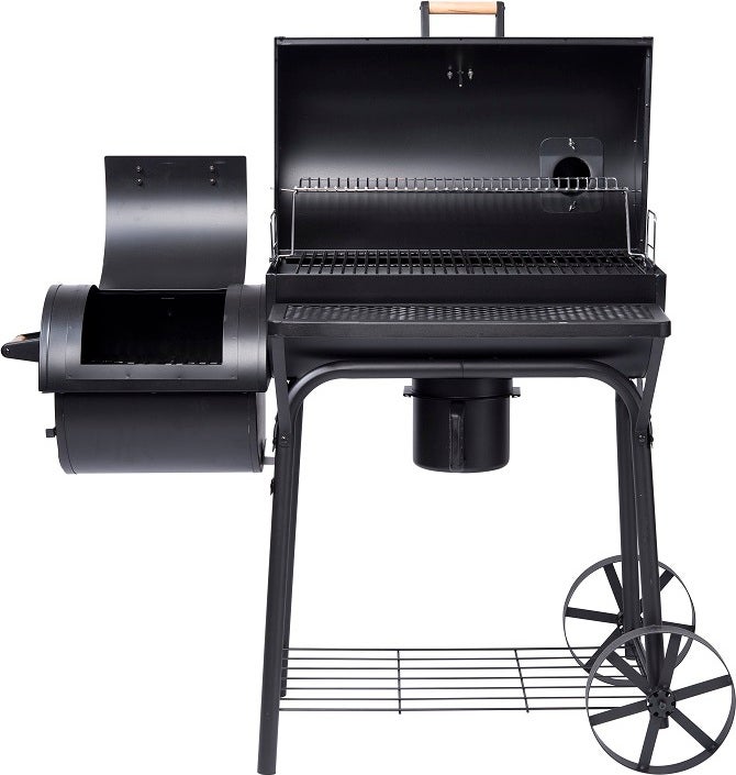 Intratuin houtskool barbecue met rookoven Texas grill Amarillo 126 x 72,5 x 138 cm