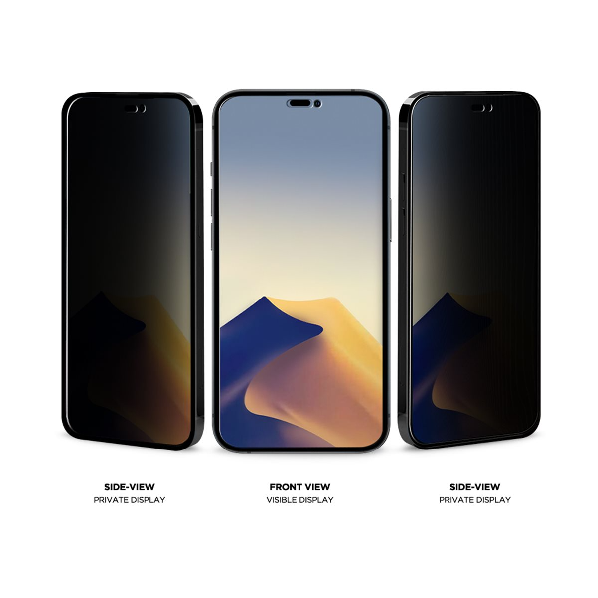 iPhone 14 Pro Mountain Glass Black Panzerglas 2.5D Privacy Displayschutz Case Friendly (EGMSP00232)