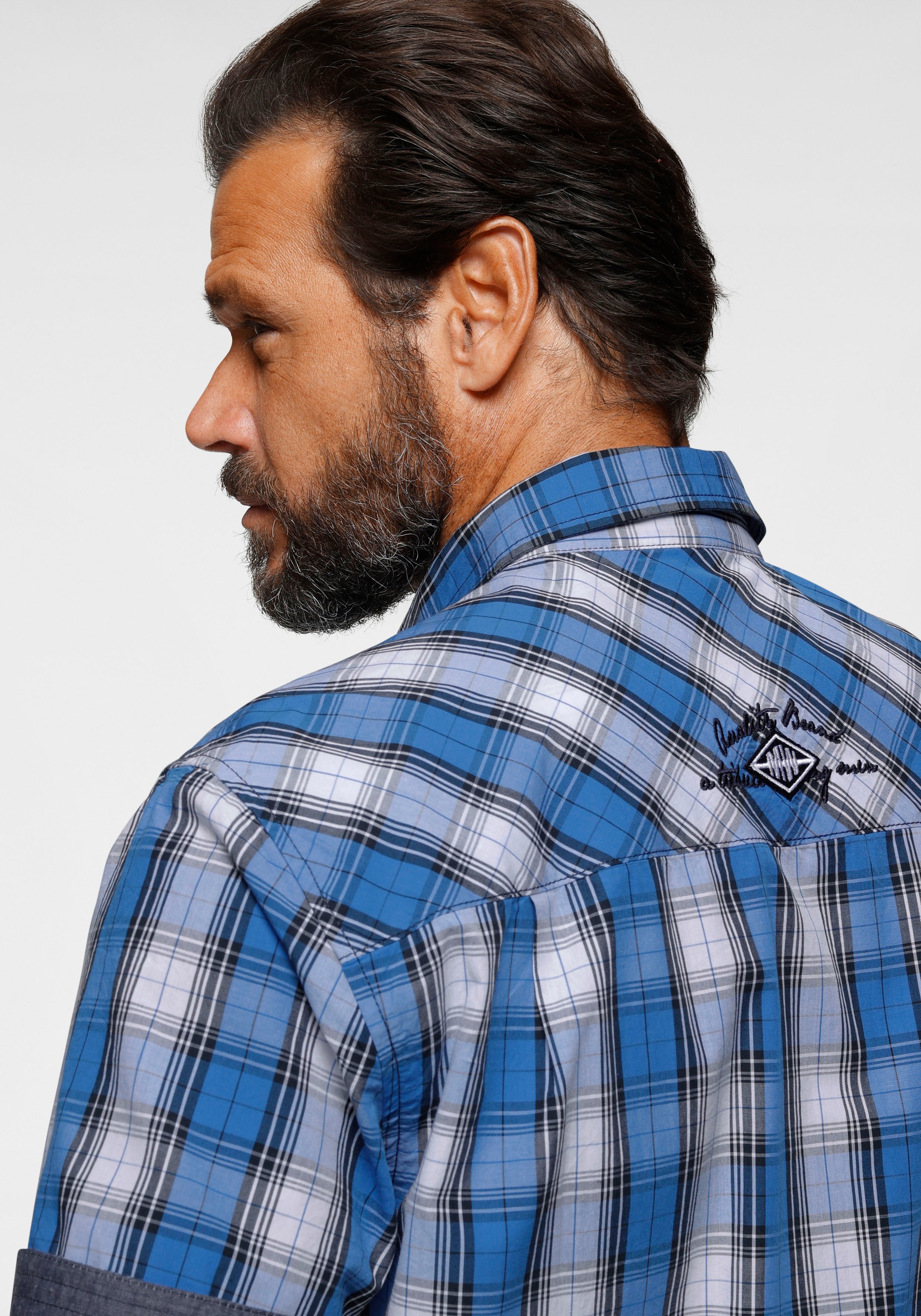 Man's World Kurzarmhemd , mit Print und Stickerei
